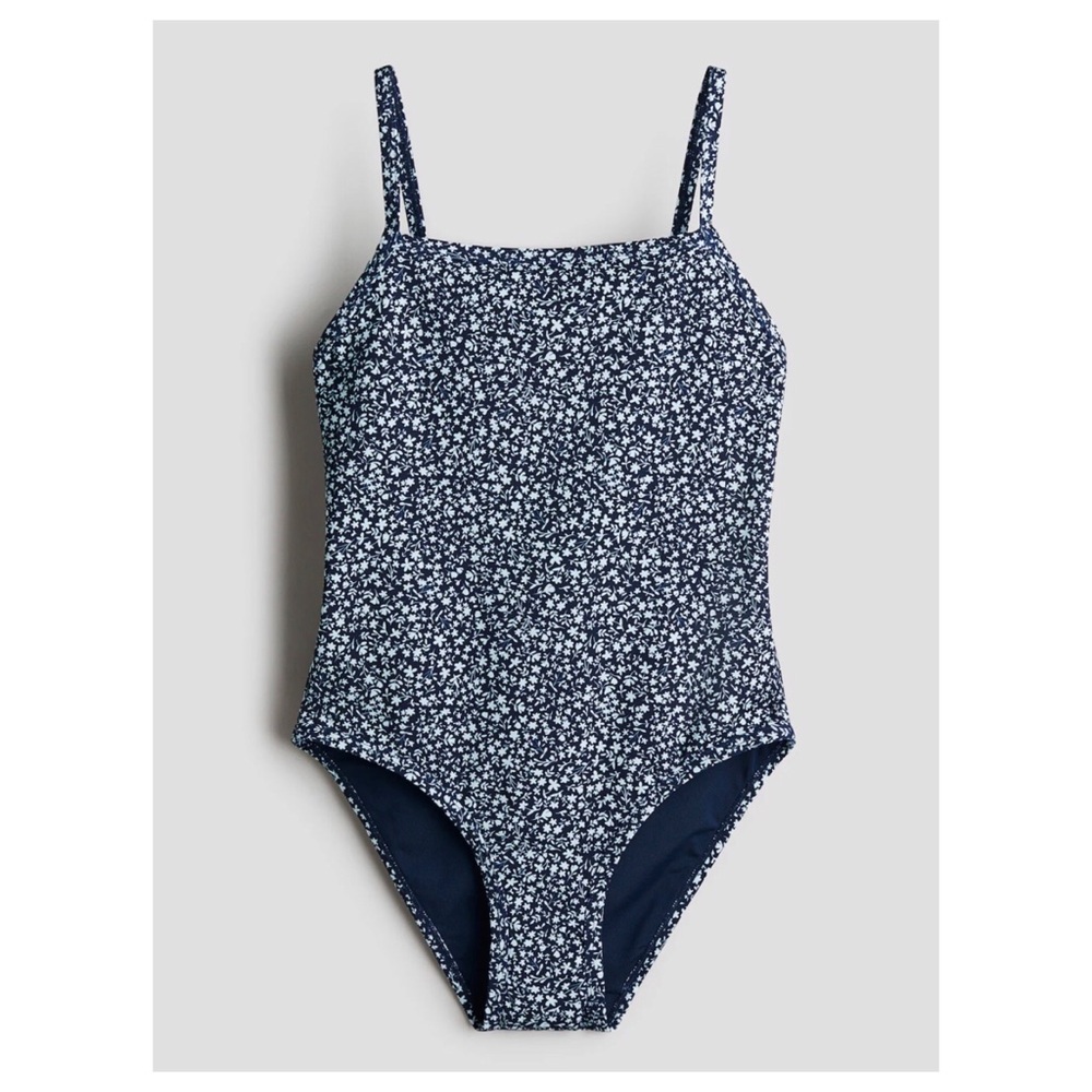 NEW! Girls Navy Blue Floral One Piece Swimsuit | 12/14
